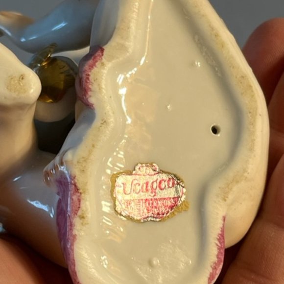 Vintage 1950's mid century Ucagco Japan Trumpet Vase Fine Porcelain Cherub *READ - Picture 9 of 11